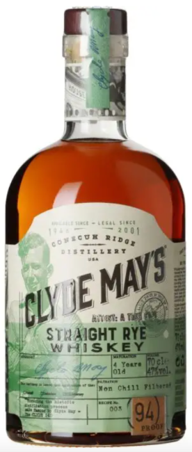 CLyde May's straight rye whiskey