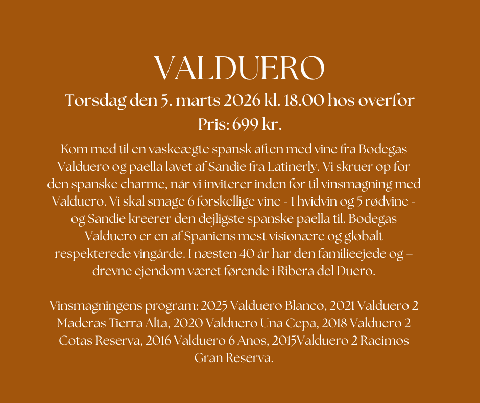 Smagning med Bodegas Valduero - Torsdag den 5. marts 2026