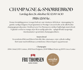 Champagne og Smørrebrød - Lørdag den 24. oktober 2026