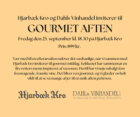 Gourmet Aften på Hjarbæk Kro - Fredag den 25. september 2026