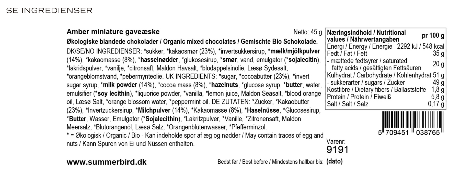 Summerbird Amber Miniature