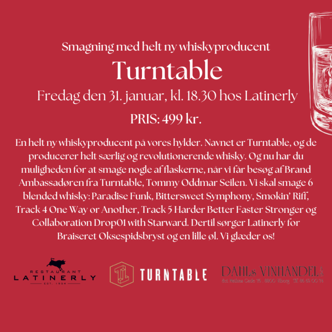 Whiskysmagning med Turntable den 31. januar 2025