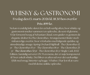 Whisky og Gastronomi - Fredag den 13. marts 2026