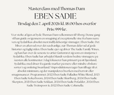 Masterclass med Thomas Dam: Eben Sadie - Tirsdag den 7. april 2026
