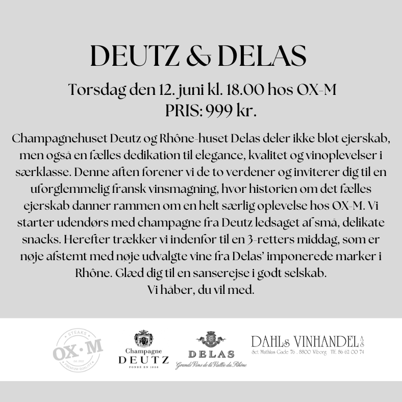 Winemakers Dinner Deutz x Delas den 12. juni